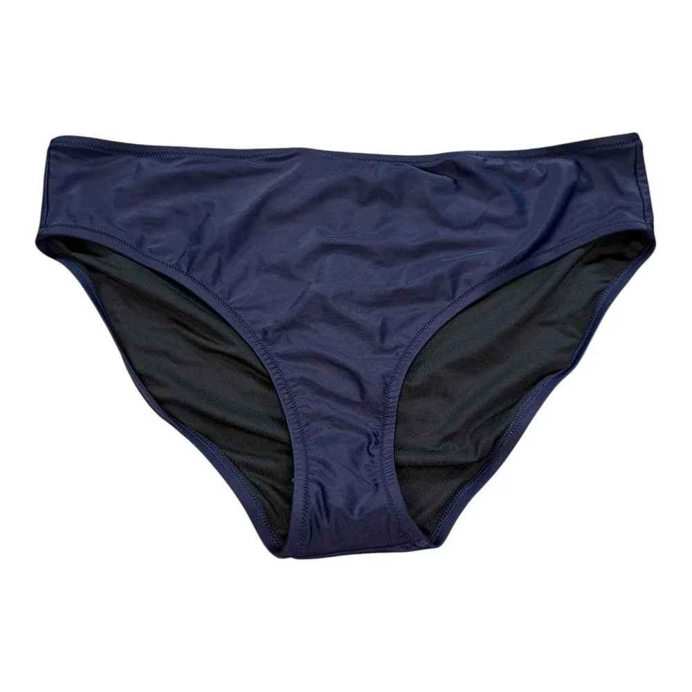 J. Crew Navy Blue Swim Bottoms High Waist Recycled Blend‎ Classic XXL